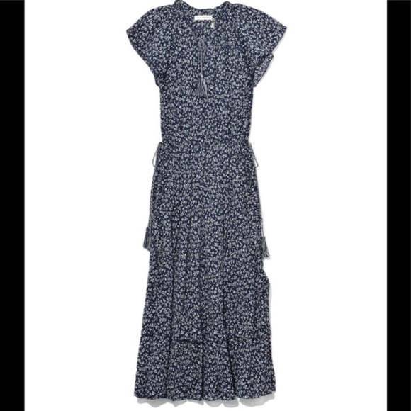 Ulla Johnson Blue Pattern Midi Dress - Picture 2 of 10